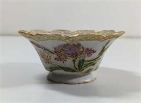 Vintage Floral Gold Accents enamel Bowl