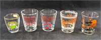 5 Vintage Shot Glass Shot Glasses