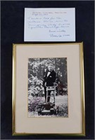 Peter De Vries Autographed Framed Photo And Note