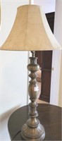DECORATIVE LAMP WITH LEATHER STYLE SHADE 36IN