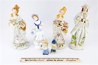 6-Made In Japan Porcelain Figurines (11" to 4")