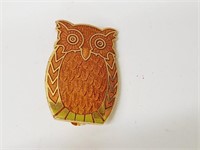 Enamel Owl Brooch Pin