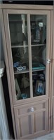 White washed Display cabinet 22 inches wide 72