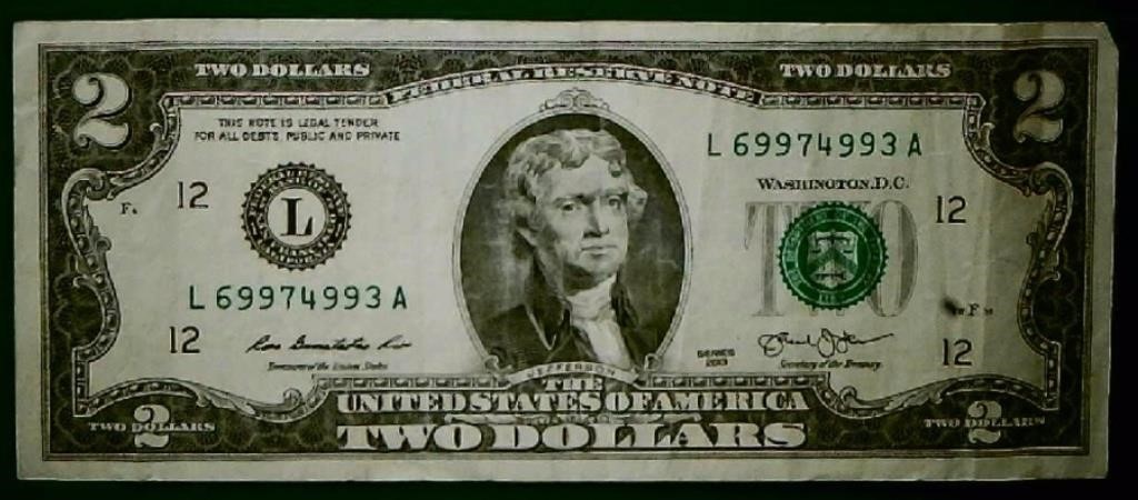 2013 Two Dollar Bill L69974993A