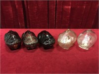 5 Anchor Hocking Glass Piggy Banks - 2 Styles