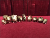 Brass Pig Banks & Figures - 9pcs