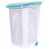 Bushel Rolling Hamper, White