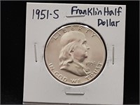 1951S Franklin Half Dollar
