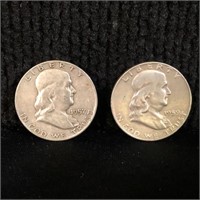 1957D & 1959 Franklin Half Dollars