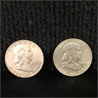 1960D & 1963D Franklin Half Dollars