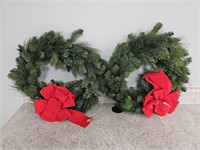 2 christmas wreaths 18"