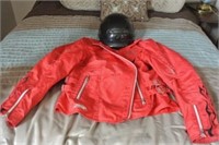 Ladies Motorcycle Helmet & Windbreaker Jacket