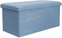 Folding Storage Ottoman 30x15x15 inch  Blue