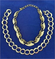 2 Vintage Metal Fashion Necklaces