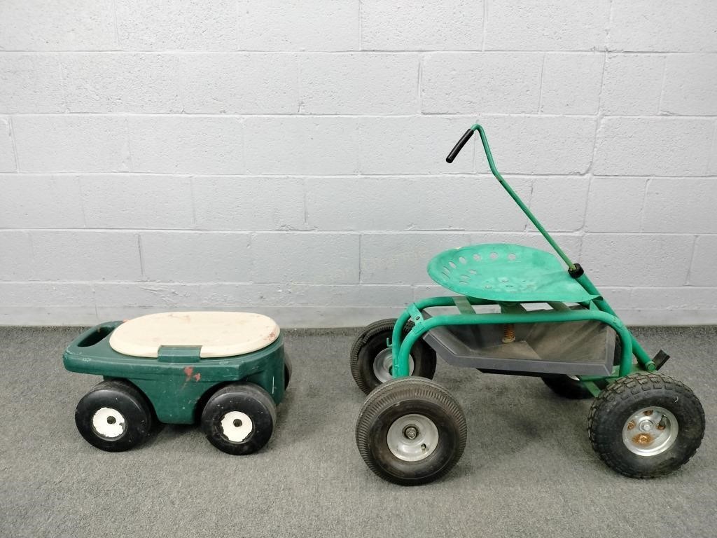 Lot Of 2 Garden Carts One Needs Rear Tire