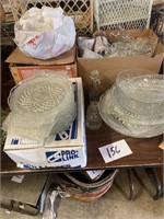 Large Lot of Clear Dishes & Punch Bowls