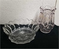 Vintage Crystal bowl and vase