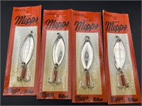 (4) Mepps #1 Silver Spoon Lures