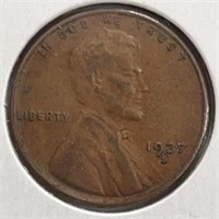 1937S Lincoln Cent EF+