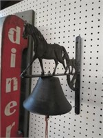 CAST IRON HANGING HORSE BELL