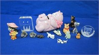 Pussy Cat Lot Coin Bank & Figurines