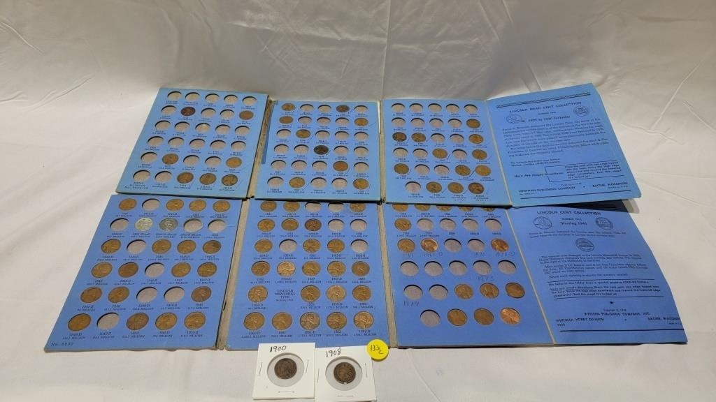 1900 and 1908 Indian head penny's and penny books