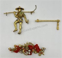 Original by Robert Pin, Figural Chinese Boy Pin
