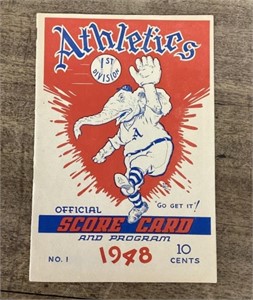 1948 Philadelphia Athletics scorecard