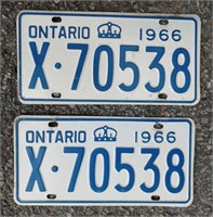 1966 Ontario License Plates
