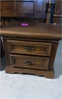 2 drawer wooded bed table