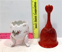 Fenton Bell & Circa 1960 China Egg Vase
