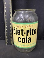 Diet Rite Cola Glass Advertising Jar
