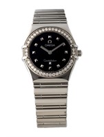 Omega Constellation Gloss Black Dial Watch 25mm
