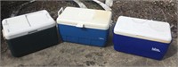 Lot of 3 Standard Size Coolers