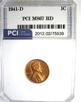 1941-D Cent MS67 RD LISTS $185