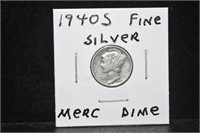 1940 S Mercury Silver Dime
