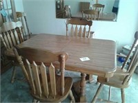 5' x 3 1/2' BROYHILL TABLE WITH 2 CAPTAINS CHAIRS