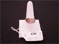 Men's14K yellow gold and diamond ring, 9.7 grams