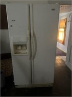 Whirlpool side by side, white garage refrigerator
