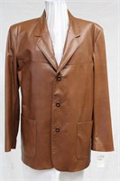 Men's Cognac Leather Blazer size Medium