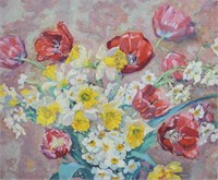 Margaret Jordan Patterson Oil on Canvas Flowers