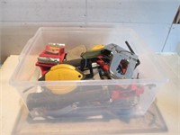 SMALL PLASTIC CONTAINER WITH TOOLS
