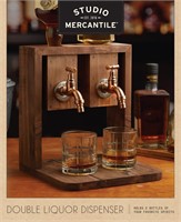 Studio Mercantile Double Wooden Liquor Dispenser