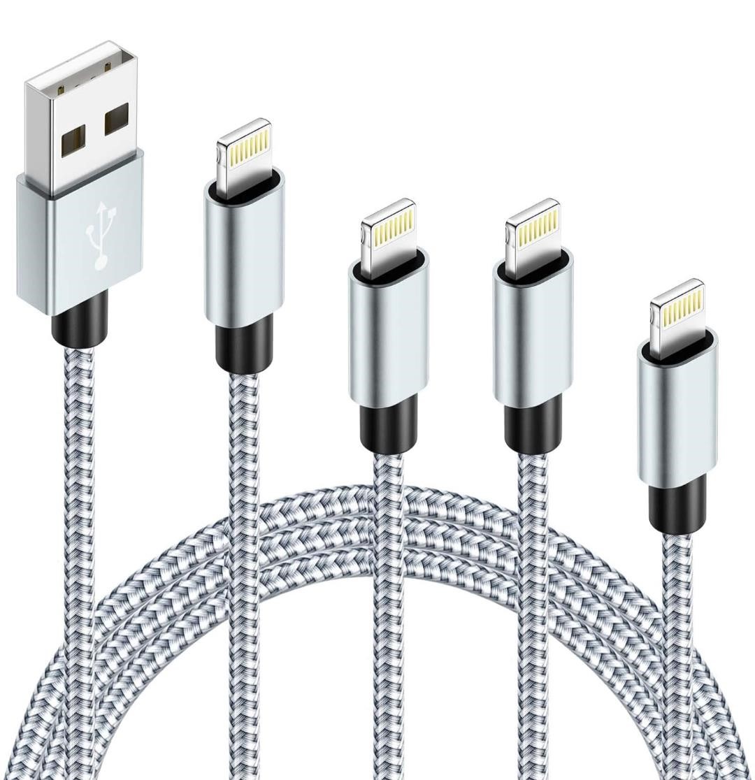MFi Certified iPhone Charger 4Packs 3/6/6/10FT USB