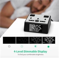 Power Strip Surge Protector Digital Alarm Clock