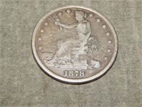 1878 S TRADE Silver Dollar VG ish U Grade