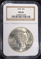 1922 PEACE DOLLAR NGC MS64