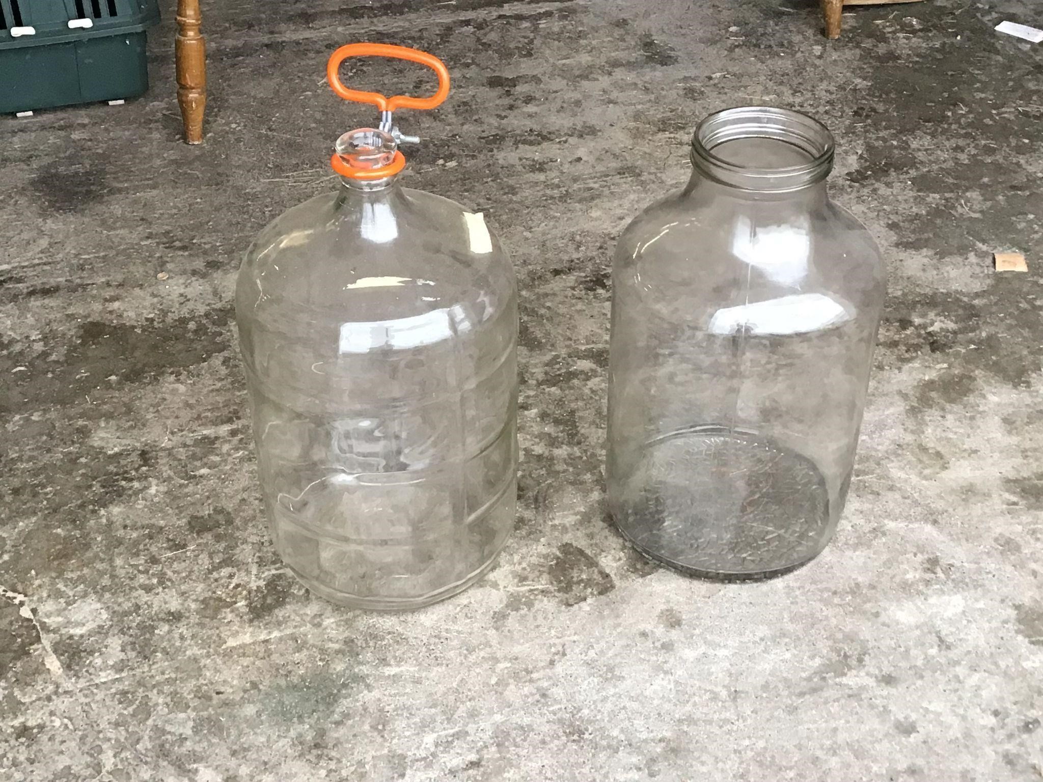 2 LARGE GLASS BOTTLES - NICE SHAPE