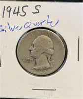 1945S silver Quarter
