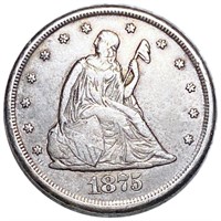 1875-CC Seated Liberty Twenty Cent LIGHTLY CIRC